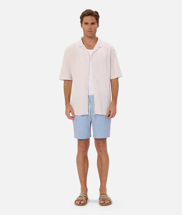 Industrie - The Coressia Swim Short - Stripe - Royal Blue & White