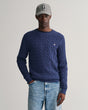 GANT - Cotton Cable Knit Crew Neck Sweater - Marine Melange