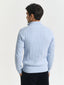 GANT - Cotton Cable Knit Half Zip Jumper - Ice Blue Melange