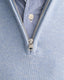 Cotton Half-Zip Pullover - Light Blue Melange