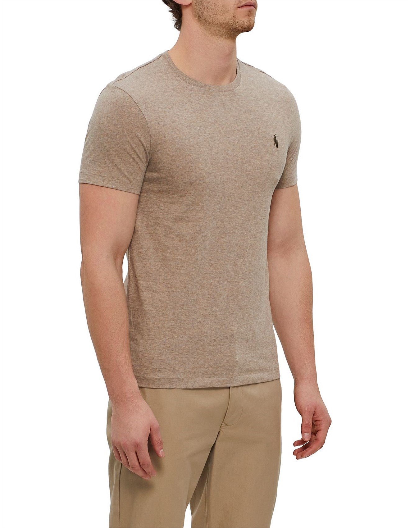 Polo Ralph Lauren - Custom Slim Fit Jersey Crewneck T-Shirt - Brown Heather