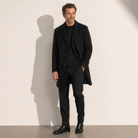 Daniel Hechter - Ducati Wool Blend Overcoat - Black