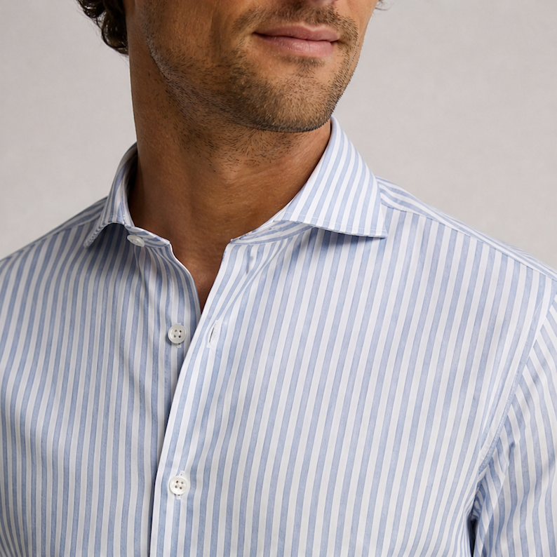 Daniel Hechter - Sel Cotton Shirt - Stripe - Blue & White