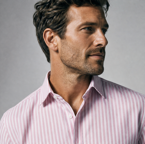 Daniel Hechter - Sel Cotton Shirt - Stripe - Pink & White