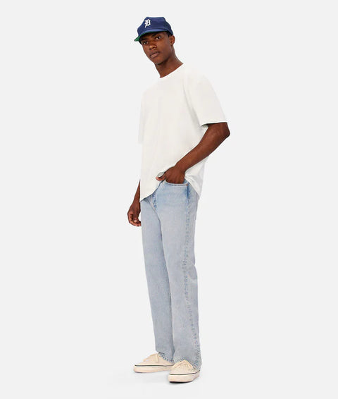 Industrie - The Del Sur Tee - Ice Mint - MULTIBUY worn with light blue jeans and a cap, showcasing a relaxed fit style.
