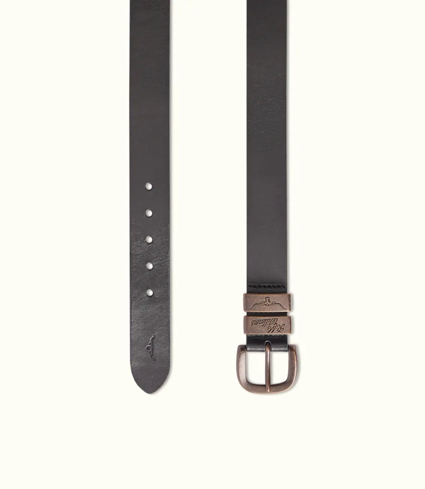 R.M.Williams - Drover Belt - Dark Bronze Hardware - Black