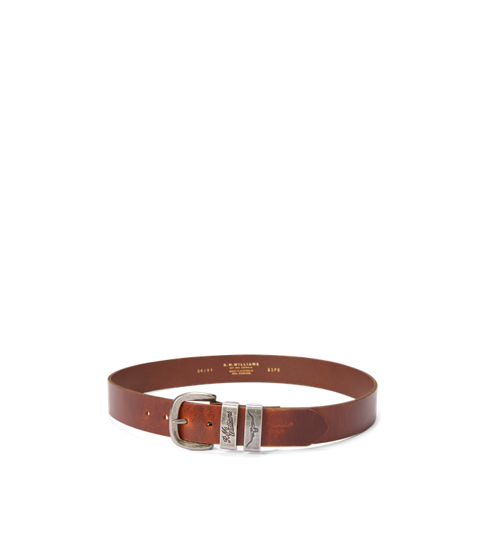 R.M.Williams - Drover Belt - Dark Bronze Hardware - Mid Brown