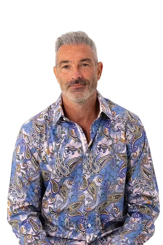 Rock & Roll Religion - Walkden Pailsley LS Shirt - Sky