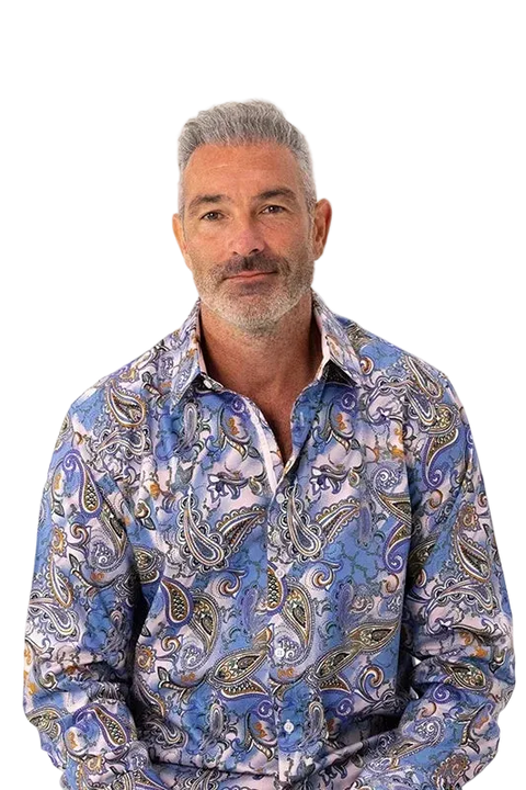 Rock & Roll Religion - Walkden Pailsley LS Shirt - Sky