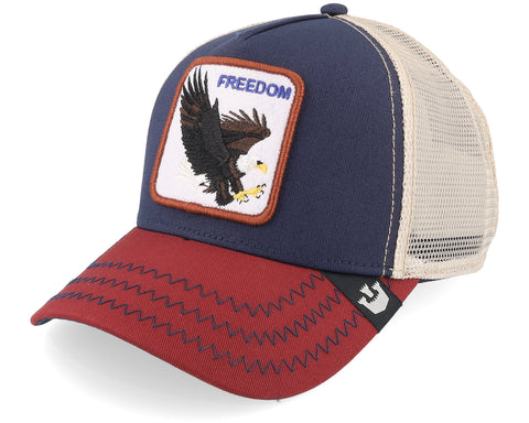 Goorin  Bros - Animal Trucker Cap - Eagle - Freedom - Indigo (Navy/Burgundy)