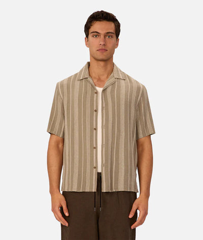  The Fabriano Short Sleeve Shirt - Olive Stone