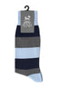 M.J. Bale - Filardi Sock - Stripe - Sky Navy Grey
