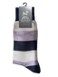 M.J. Bale - Filardi Sock - Stripe - Lilac Grey Navy - Medium