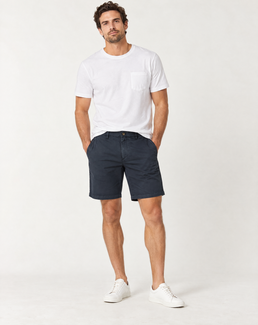 Boston Fine Tailoring - Finley Comfort Stretch Chino Shorts - Navy