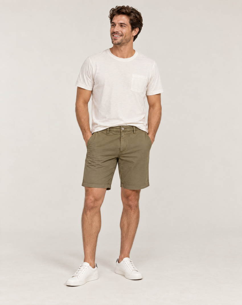 Boston Fine Tailoring - Finley Comfort Stretch Chino Shorts - Tan