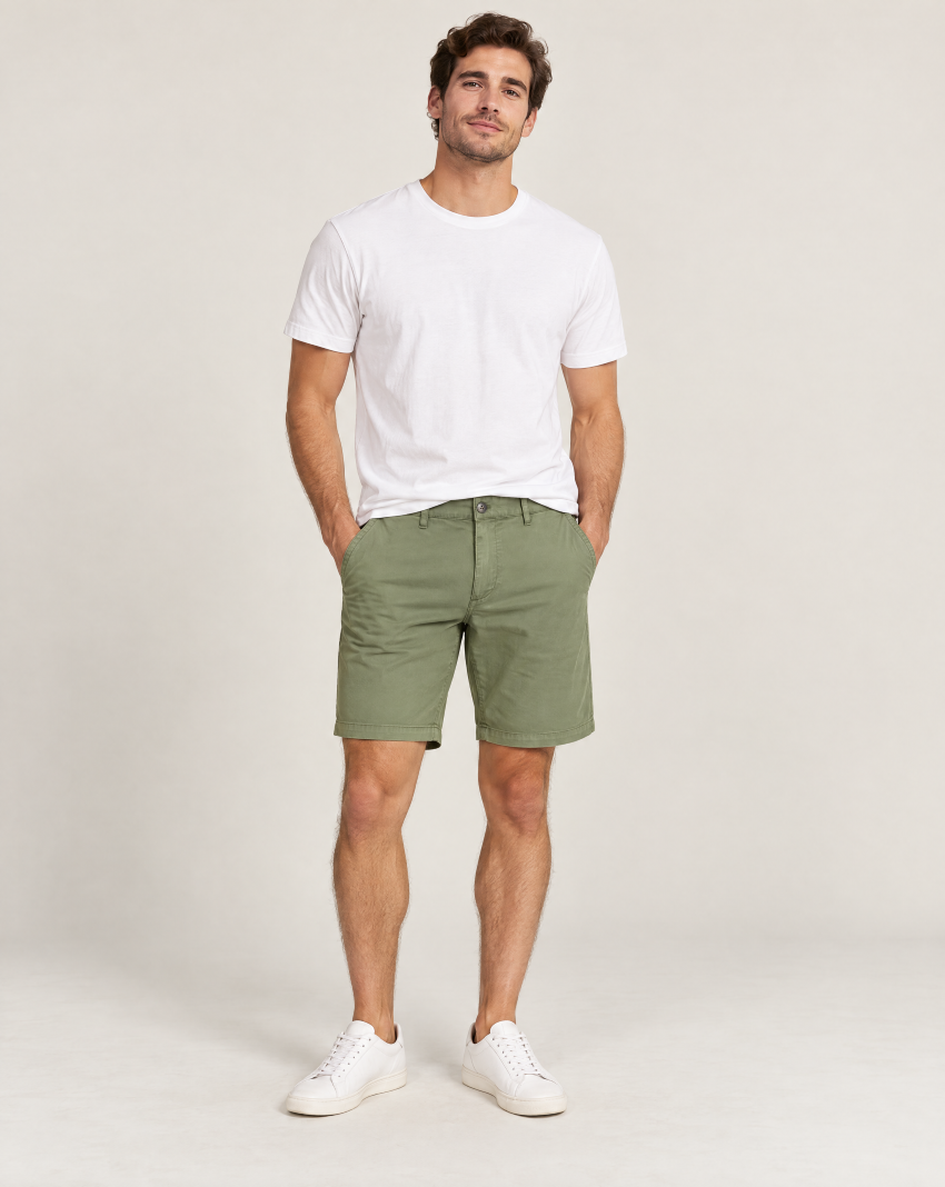 Boston Fine Tailoring - Finley Comfort Stretch Chino Shorts - Olive