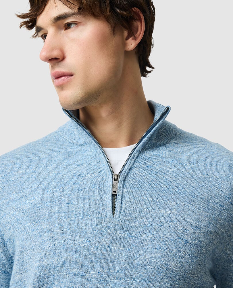 Rodd & Gunn - Fortrose Quarter Zip Jumper - Ocean Blue