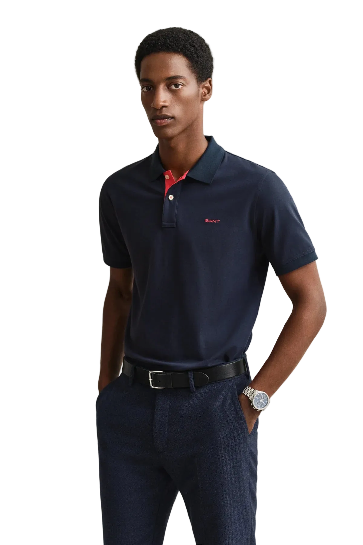 GANT - Regular Contrast Pique SS Polo - Evening Blue