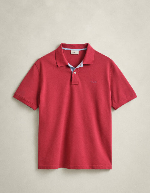 GANT - Regular Contrast Pique SS Polo - Red