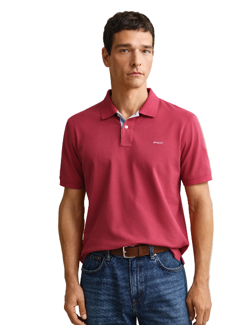 GANT - Regular Contrast Pique SS Polo - Red