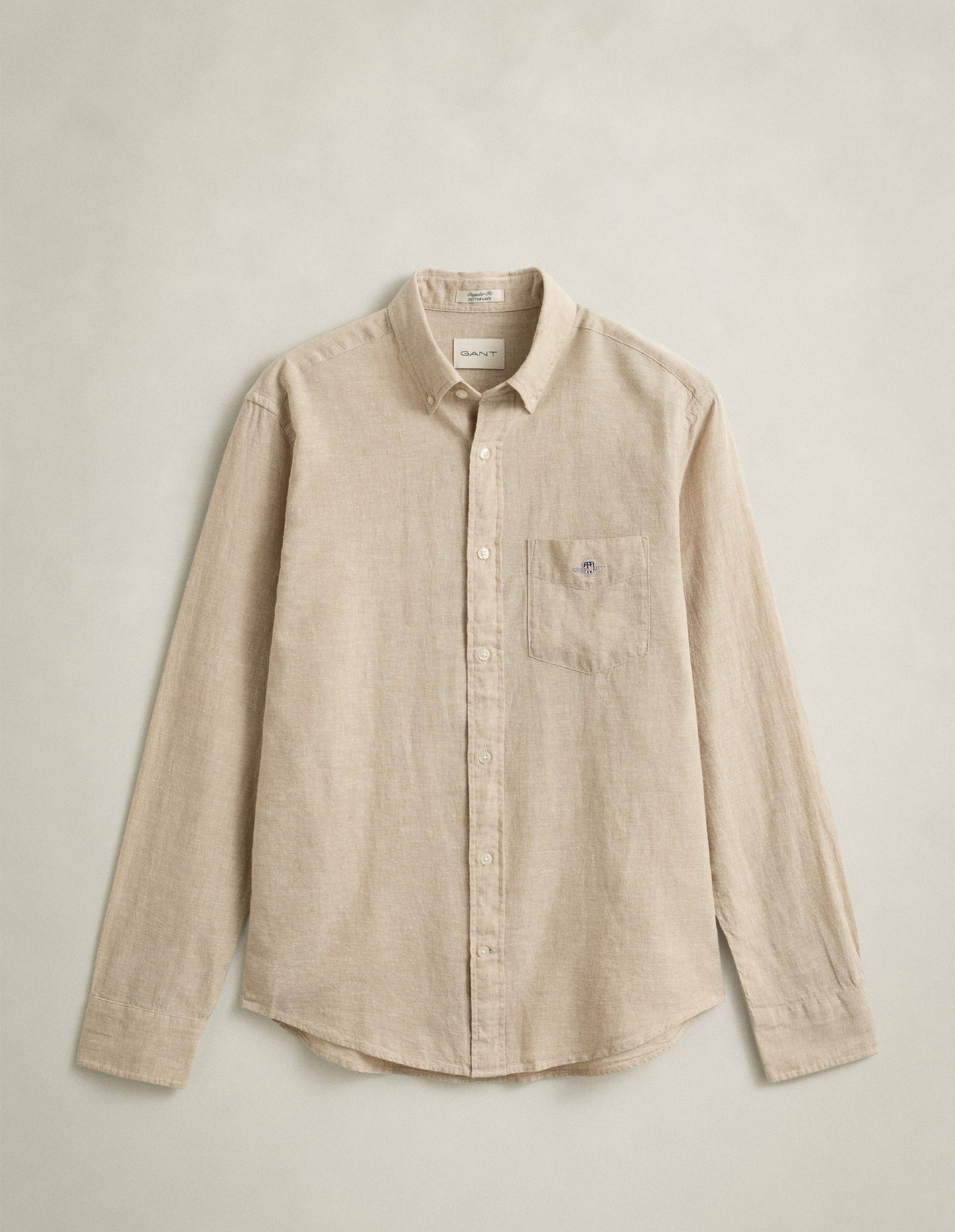 GANT - Regular Fit Cotton Linen Shirt - Oat