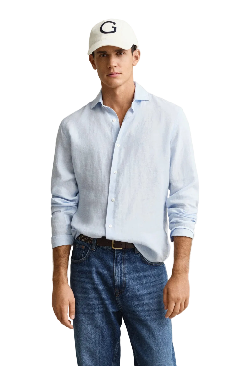 GANT - Reg Cotton Linen Shirt - Sky