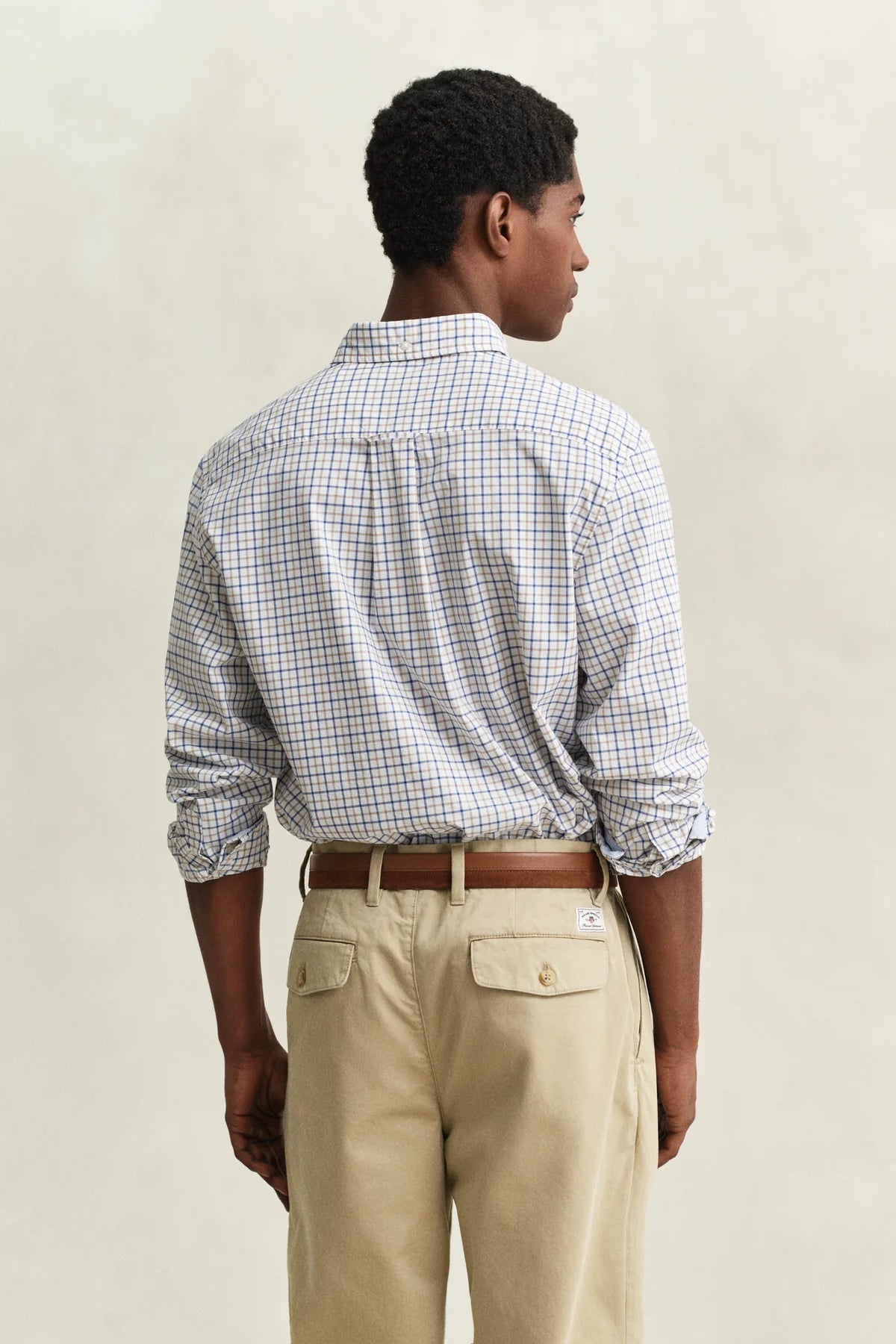 GANT - Reg Classic Checked Poplin Shirt - Taupe