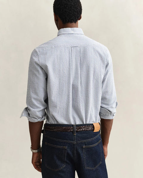 Gant - Seersucker Stripe Shirt - Vintage Blue