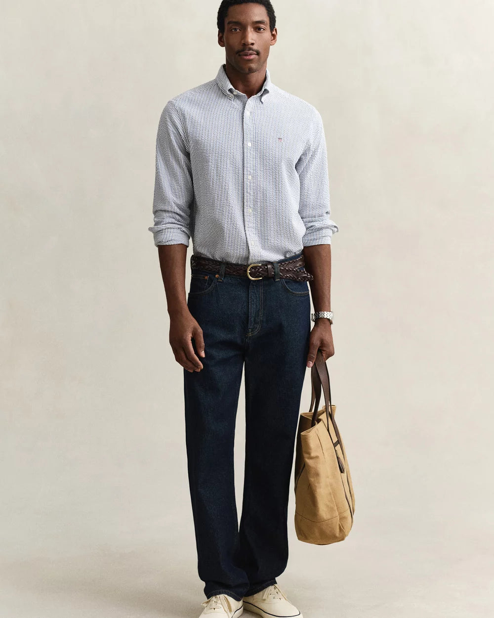 Gant - Seersucker Stripe Shirt - Vintage Blue