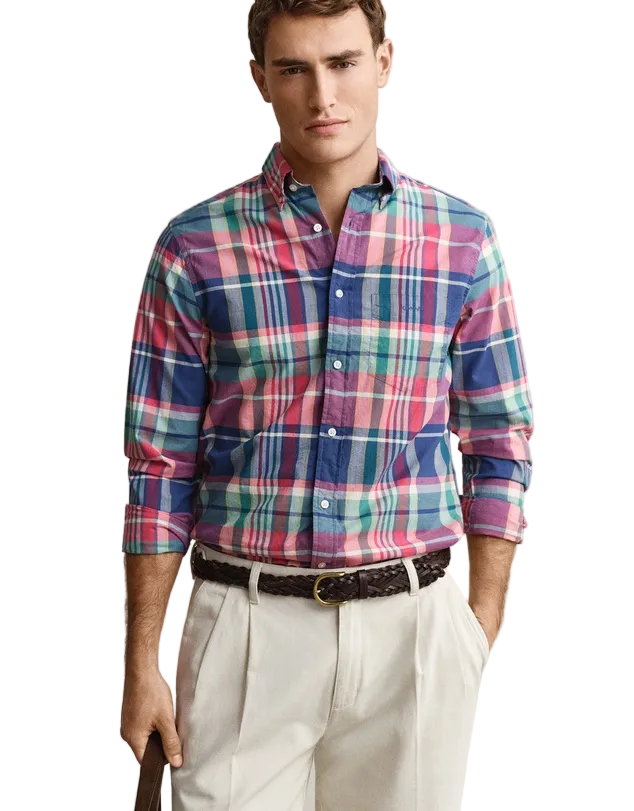 GANT - Reg Indian Madras Check Shirt - Rose
