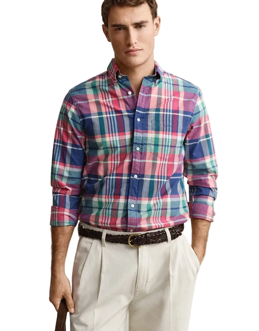 GANT - Reg Indian Madras Check Shirt - Rose