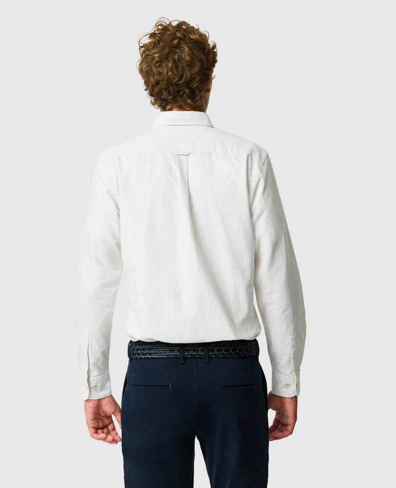 Rodd & Gunn - Gunn Oxford  Sports Fit - Stripe - Natural - MULTIBUY