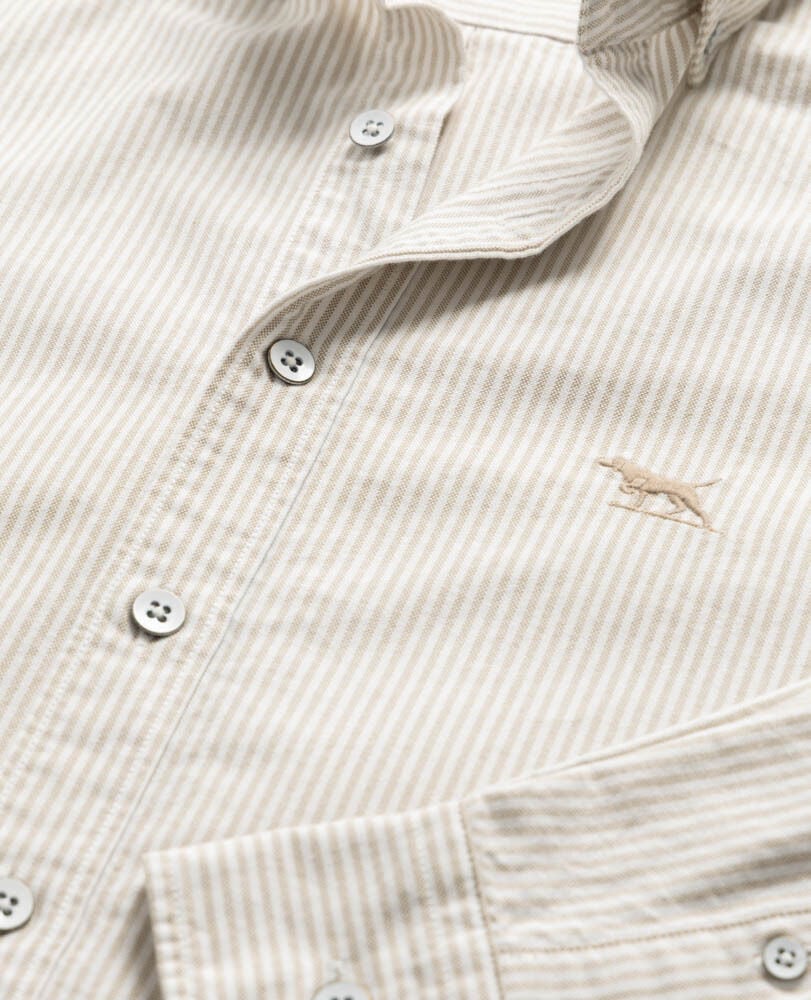 Rodd & Gunn - Gunn Oxford  Sports Fit - Stripe - Natural - MULTIBUY