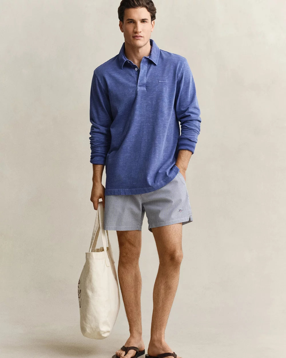 Gant - Striped Seersucker Swim Shorts - Vintage Blue