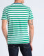Custom Slim Fit StripedJersey T-Shirt - Green & White