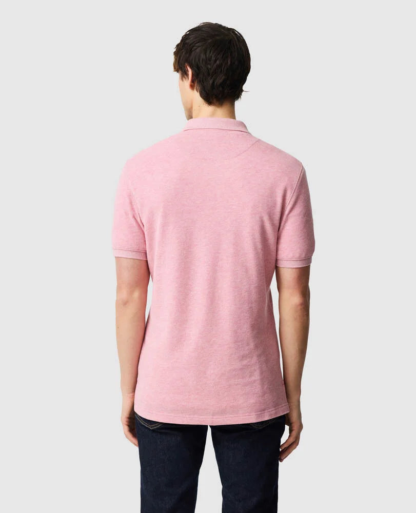 Rodd & Gunn - The Gunn Polo - Coral - MULTIBUY, back view of a man wearing a coral polo shirt.