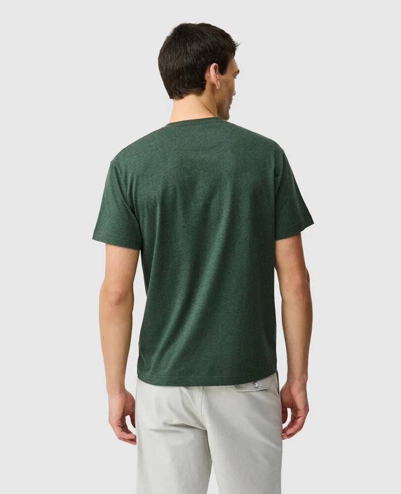 Rodd & Gunn - The Gunn T-Shirt 2.0 - Hunter Green - MULTIBUY - back view of the fitted t-shirt in traceable Australian Cotton.