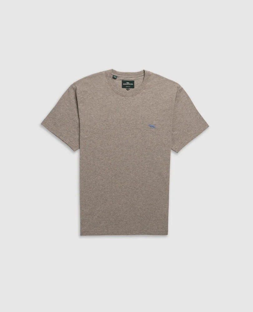 Rodd & Gunn - The Gunn T-Shirt 2.0 - Mocha - MULTIBUY in a solid marle texture, classic crew neck style.