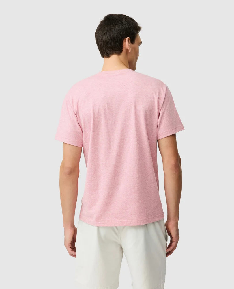 Rodd & Gunn - The Gunn T-Shirt 2.0 - Orchid - MULTIBUY displayed on model from the back, showcasing the classic fit and design.