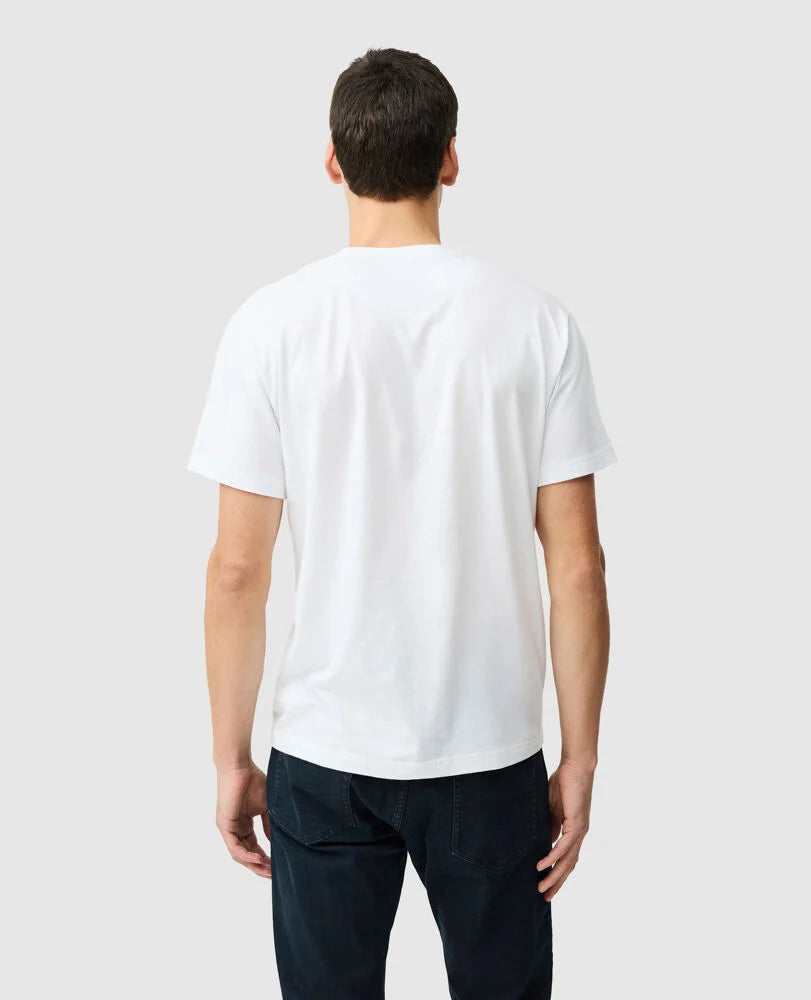 Rodd & Gunn - The Gunn T-Shirt 2.0 - Snow - MULTIBUY, back view of model wearing the classic crew neck T-shirt.