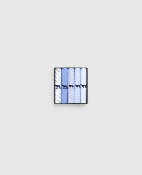 Rodd & Gunn - The Gunner Handkerchief 5 Pack - Light Blue Multi