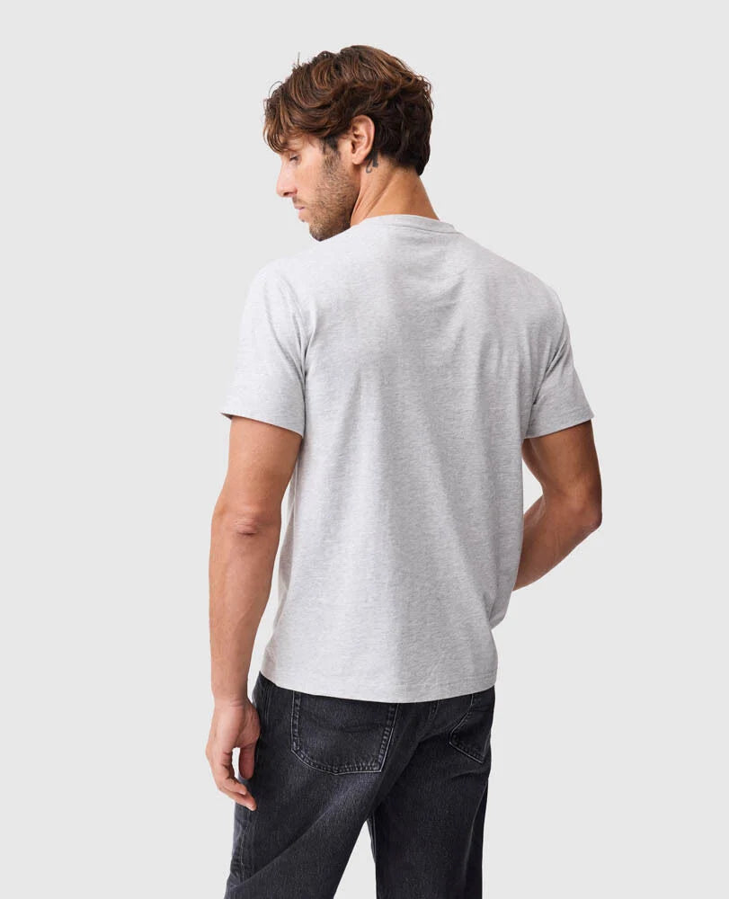 Rodd & Gunn - Gunners Track T-Shirt - Pebble shown from the back, highlighting the modern slim sport-fit design.