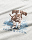 Rodd & Gunn - Gunners Track T-Shirt - Pebble with a chest print of an English pointer dog.