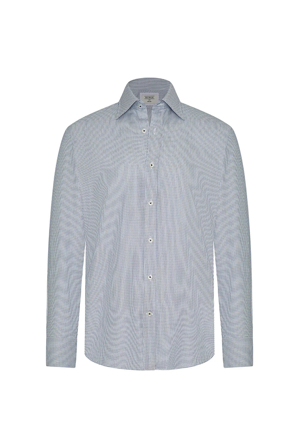 M.J. Bale - Hewitt Shirt - Dobby Weave - Navy - MULTIBUY in a classic long sleeve design with a subtle texture.