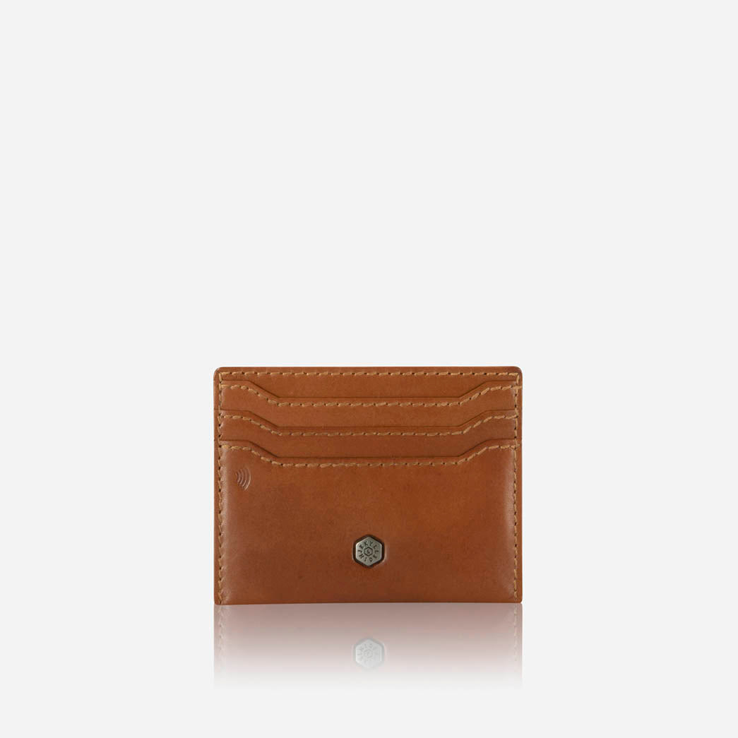 Jekyll and Hide - Leather Card Holder - Black | Mocha | Tan in tan color with minimalist design and RFID functionality.