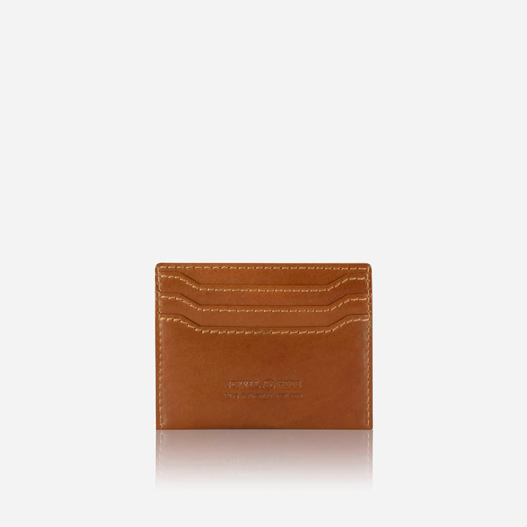 Jekyll and Hide - Leather Card Holder - Black | Mocha | Tan in tan leather with minimalist design and RFID functionality.