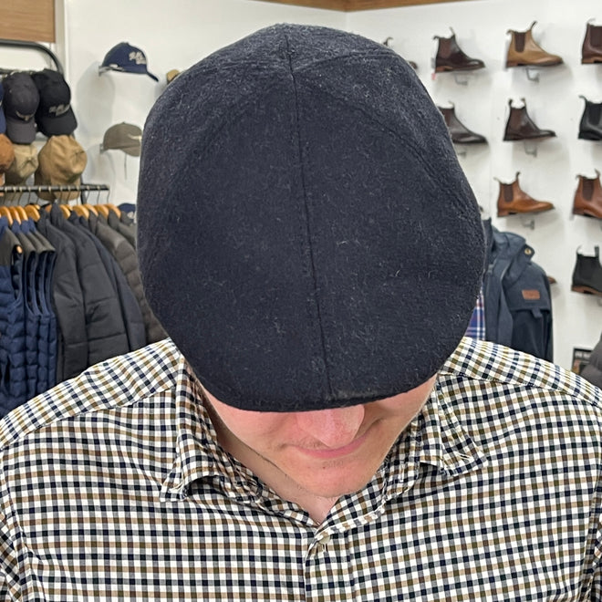 Avenel - Wool Flat Cap - blue navy