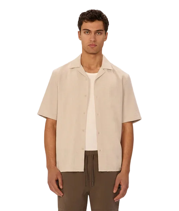 Industrie - Textured Marbella Short Sleeve Shirt - Grain