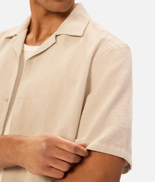 Industrie - Textured Marbella Short Sleeve Shirt - Grain