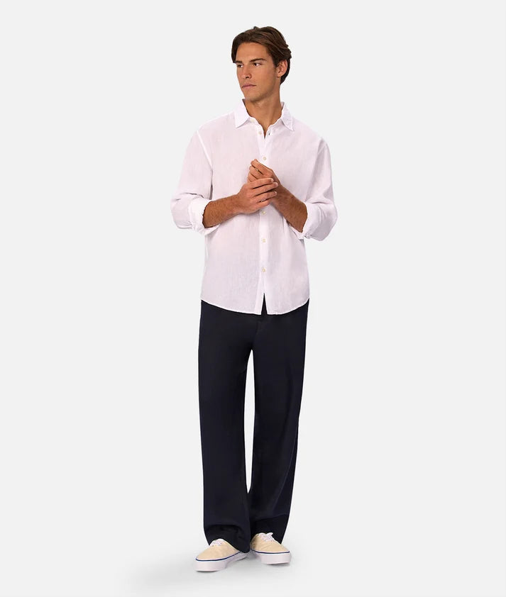 Industrie - St Martins Long Sleeve Linen Shirt - Winter White